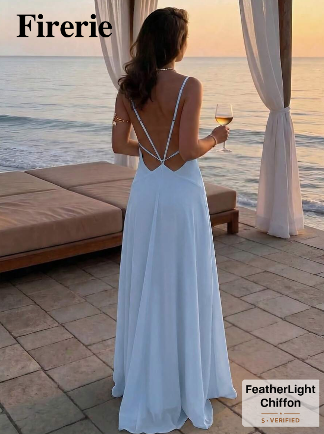Firerie Light Blue Backless Strap Dress
