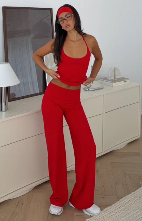 Studio 17 Lila Wide Leg Pants Red