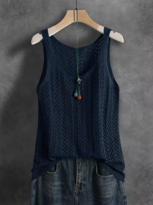 Navy Blue Knit Top