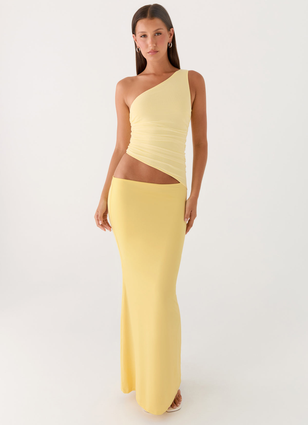 Peppermayo Seranella One-Shoulder Maxi Dress in Lemon