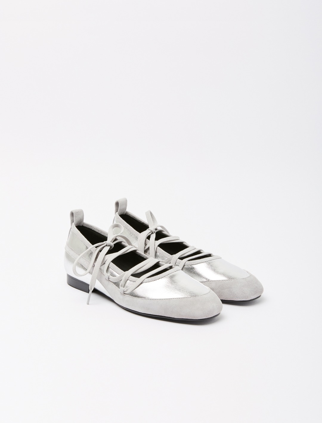 Jinnipick Lupi Lace Flats in Silver