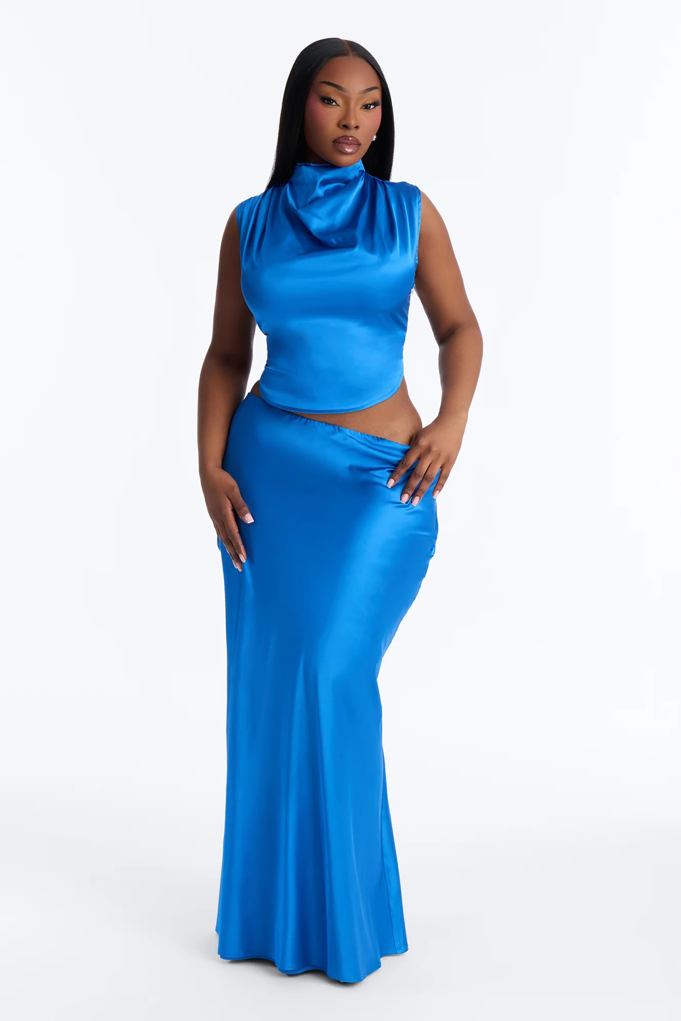 Serafina Satin Maxi Skirt Set