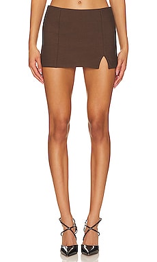 Camila Coelho Inez Mini Skirt in Brown